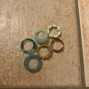 Set of Colorful Resin Rings